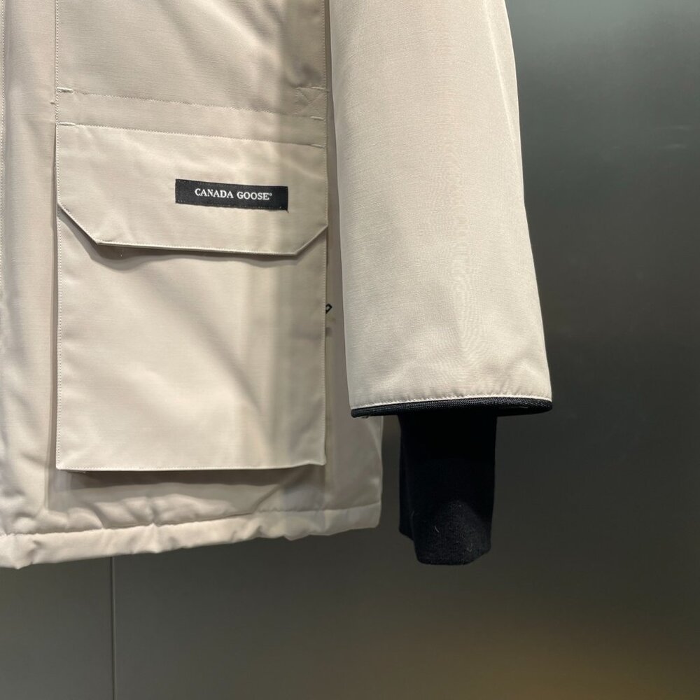 Canada Goose Beige Fur Trim Hooded Parka Jacket for Men, Full Zip, Size S - Picture 5 of 15